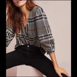 Anthropologie Plaid Pullover